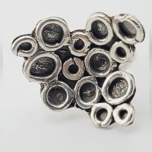 ABSTRACT DESIGN RING HANDMADE IN STERLING SILVER METAL SIZE